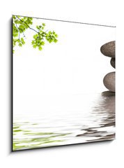 Obraz 1D - 50 x 50 cm F_F84012048 - bannire zen, galets et feuilles d'rable