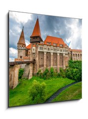 Sklenn obraz 1D - 50 x 50 cm F_F86720998 - Corvin castle in Romania