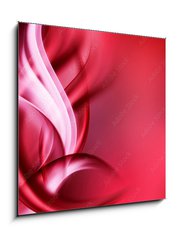 Obraz 1D - 50 x 50 cm F_F88531089 - abstract art red waves background - abstraktn umn erven vlny pozad