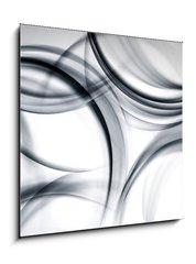 Sklenn obraz 1D - 50 x 50 cm F_F89214074 - gray chaos modern wave background