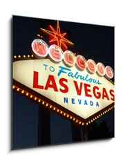 Sklenn obraz 1D - 50 x 50 cm F_F9049386 - Welcome To Las Vegas neon sign at night
