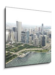 Sklenn obraz 1D - 50 x 50 cm F_F9395824 - Amazing photo of Chicago  s downtown area along Lake Shore Drive
