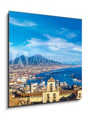 Sklenn obraz 1D - 50 x 50 cm F_F97112152 - Napoli  and mount Vesuvius in  Italy