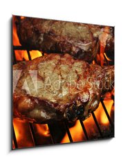 Obraz 1D - 50 x 50 cm F_F9960403 - Grilled Steaks - Grilovan steaky