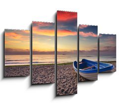 Obraz 5D ptidln - 150 x 100 cm F_GB101100206 - Boat and sunrise