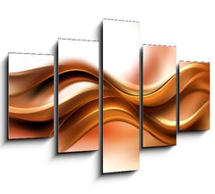 Obraz 5D ptidln - 150 x 100 cm F_GB102386676 - Abstract Gold Brown Wave Design Background