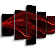 Obraz 5D ptidln - 150 x 100 cm F_GB103835138 - red glow energy wave. lighting effect abstract background with c