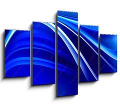 Obraz 5D ptidln - 150 x 100 cm F_GB104302255 - Blue Shines Neon Waves Design Background
