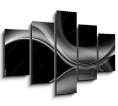 Obraz 5D ptidln - 150 x 100 cm F_GB107540596 - Dark abstract monochrome smooth waves background