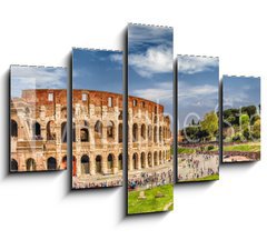 Obraz 5D ptidln - 150 x 100 cm F_GB107807294 - Panoramic view of the Colosseum and Arch of Constantine, Rome
