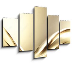 Obraz 5D ptidln - 150 x 100 cm F_GB109609788 - Fractal Abstract Gold Wave Design Background