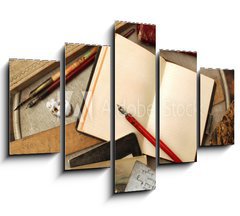 Obraz ptidln 5D - 150 x 100 cm F_GB11538956 - Vintage writing objects with blank pages