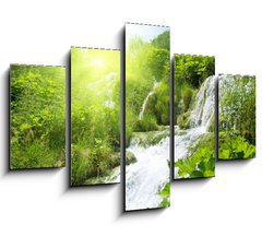 Obraz ptidln 5D - 150 x 100 cm F_GB11750042 - wateterfall in deep forest