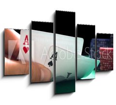 Obraz 5D ptidln - 150 x 100 cm F_GB123037306 - Zwei Asse beim Texas Holdem Poker.