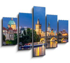 Obraz   River Vltava at Dusk Prague Czech Republic, 150 x 100 cm