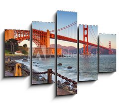 Obraz 5D ptidln - 150 x 100 cm F_GB129546640 - San Francisco. Image of Golden Gate Bridge in San Francisco, California during sunrise.