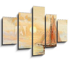 Obraz   Sea, boats, fisherman, oil paintings, 150 x 100 cm