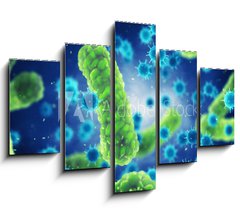 Obraz 5D ptidln - 150 x 100 cm F_GB143813734 - Pathogenic bacteria and viruses , Microscopic germs that cause infectious diseases , Viral and bacterial infection