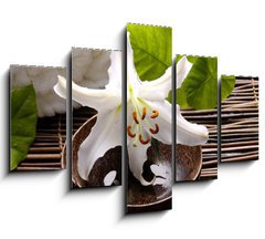 Obraz ptidln 5D - 150 x 100 cm F_GB14431591 - Spa composition of white madonna lily