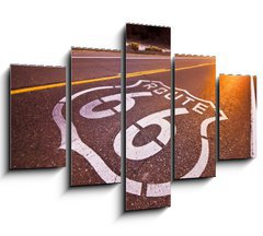 Obraz ptidln 5D - 150 x 100 cm F_GB14754346 - Route 66 sunset - Route 66 zpad slunce