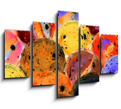 Obraz ptidln 5D - 150 x 100 cm F_GB14913298 - Slightly blurred colorful marbles (with drops of water) - Mrn rozmazan barevn kuliky (s kapkami vody)