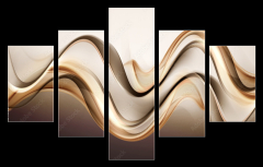 Obraz 5D ptidln - 150 x 100 cm F_GB149184603 - Amazing Gold Brown Waves Abstract Background
