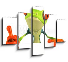 Obraz   Grenouille avec un panneau, 150 x 100 cm