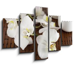 Obraz ptidln 5D - 150 x 100 cm F_GB15837732 - Face cream and white orchid on a bamboo mate