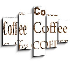 Obraz 5D ptidln - 150 x 100 cm F_GB161244620 - Spelling the word coffee by coffee beans on white background