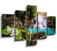 Obraz 5D ptidln - 150 x 100 cm F_GB163905997 - Waterfall in Thailand, called Huay or Huai mae khamin in Kanchanaburi Provience