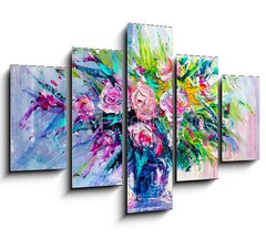 Obraz 5D ptidln - 150 x 100 cm F_GB166550171 - Oil painting flowers