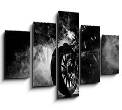 Obraz   High power motorcycle chopper at night., 150 x 100 cm