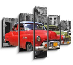 Obraz 5D ptidln - 150 x 100 cm F_GB17211869 - Colorful Havana cars panorama