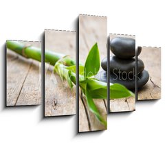Obraz 5D ptidln - 150 x 100 cm F_GB176854248 - Hot stone with bamboo