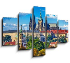 Obraz   Prague fall landscape view to Saint Vitus Cathedral with blue, 150 x 100 cm