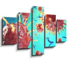 Obraz 5D ptidln - 150 x 100 cm F_GB185828438 - Chronic liver disease viral hepatitis infection, Hepatitis viruses in infected organism. 3d illustration