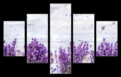 Obraz 5D ptidln - 150 x 100 cm F_GB188691240 - Bunch of dry lavender flowers on rustic background top view mock