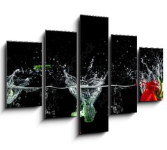 Obraz 5D ptidln - 150 x 100 cm F_GB193446004 - group of vegetables in water splash