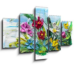 Obraz 5D ptidln - 150 x 100 cm F_GB196641998 - Abstract oil painting of  flower.