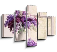 Obraz 5D ptidln - 150 x 100 cm F_GB200078828 - lilac in jug on old windowsill background
