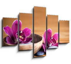 Obraz   Composition zen  fleurs orchide et pierres, 150 x 100 cm