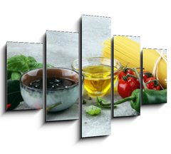 Obraz 5D ptidln - 150 x 100 cm F_GB205580599 - Italian food background with different types of pasta, health or vegetarian concept.