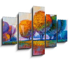 Obraz 5D ptidln - 150 x 100 cm F_GB213841942 - Trees, oil painting, artistic background