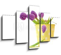 Obraz ptidln 5D - 150 x 100 cm F_GB21581456 - Wet Purple Tulips