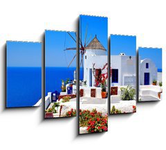 Obraz ptidln 5D - 150 x 100 cm F_GB22813395 - Windmill on Santorini island, Greece