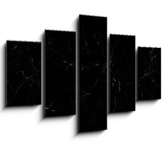 Obraz 5D ptidln - 150 x 100 cm F_GB236902910 - Natural black marble texture for skin tile wallpaper luxurious background, for design art work. Stone ceramic art wall interiors backdrop design. Marble with high resolution