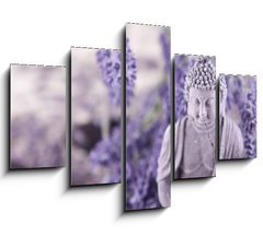 Obraz 5D ptidln - 150 x 100 cm F_GB23736783 - Buddha bei Zen Meditation,  Massage Steine, Lavendel - Buddha bei Zen meditace, masn stena, Lavendel