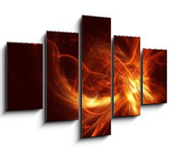 Obraz   Fiery power fractal on a black background, 150 x 100 cm