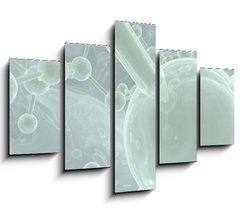 Obraz   green scientific background with reflective molecules, 150 x 100 cm
