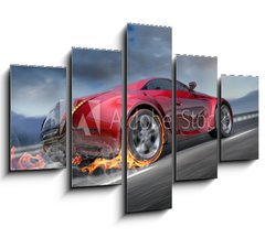 Obraz 5D ptidln - 150 x 100 cm F_GB25589956 - Sports car moving on the road